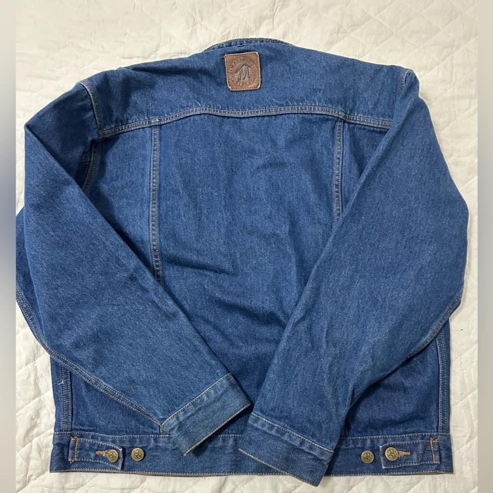 Marlboro Country Store Classic Denim Jacket with Brown leather Collar - Picture 7 of 8